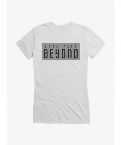 Sale Item Star Trek Beyond Logos Grey Background Girls T-Shirt $7.57 T-Shirts