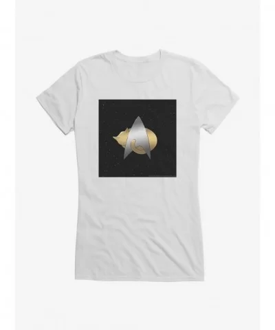 Exclusive Price Star Trek TNG Cats Logo Pin Girls T-Shirt $8.57 T-Shirts