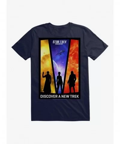 Clearance Star Trek Discovery: Discover A New Trek Poster T-Shirt $8.99 T-Shirts