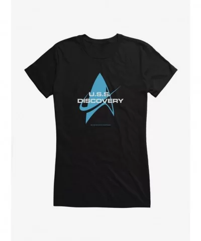 Fashion Star Trek Discovery: USS Discovery Logo Girls T-Shirt $9.16 T-Shirts