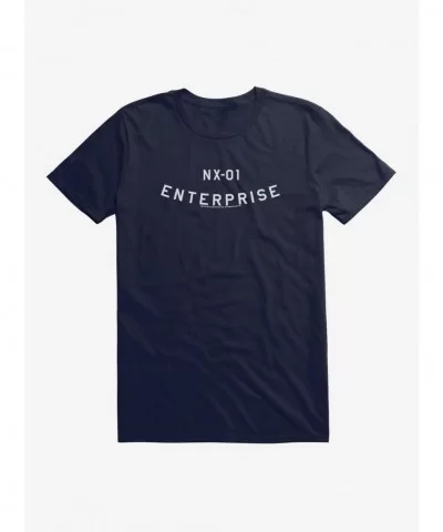 Flash Sale Star Trek Enterprise NX01 Font T-Shirt $7.07 T-Shirts