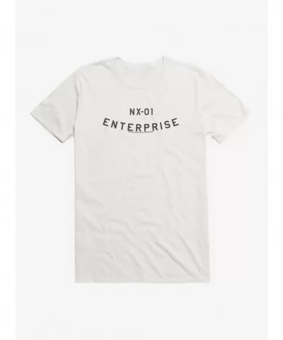 Flash Sale Star Trek Enterprise NX01 Font T-Shirt $7.07 T-Shirts