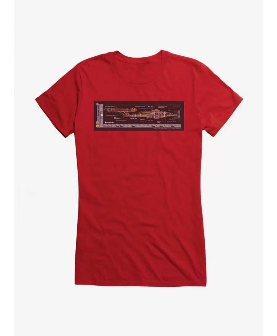Pre-sale Star Trek Enterprise NX01 Side Blueprint Girls T-Shirt $6.37 T-Shirts