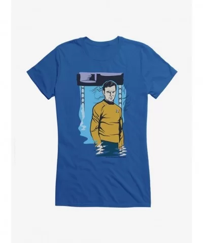 Pre-sale Discount Star Trek Kirk Pose Girls T-Shirt $8.17 T-Shirts