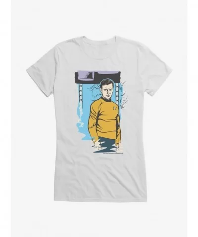 Pre-sale Discount Star Trek Kirk Pose Girls T-Shirt $8.17 T-Shirts