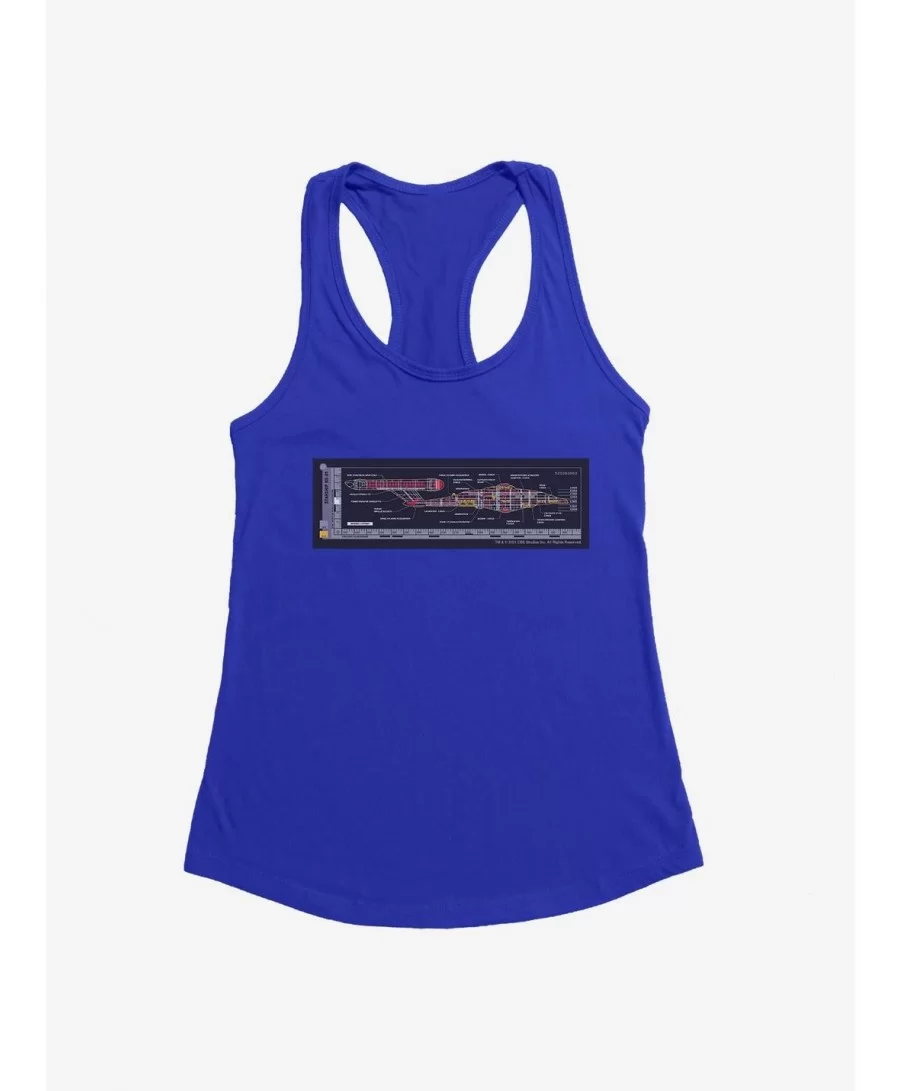 Crazy Deals Star Trek Starship NX-01 Schematic Blueprint Girls Tank $7.77 Tanks