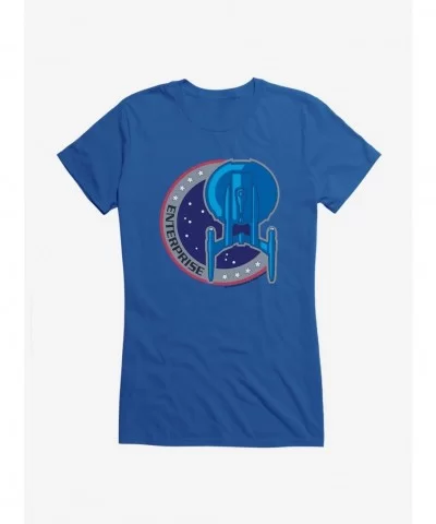 Discount Sale Star Trek Enterprise Ship Color Girls T-Shirt $6.57 T-Shirts