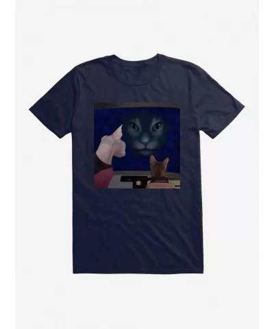 Discount Star Trek TNG Cats Big Face T-Shirt $7.65 T-Shirts