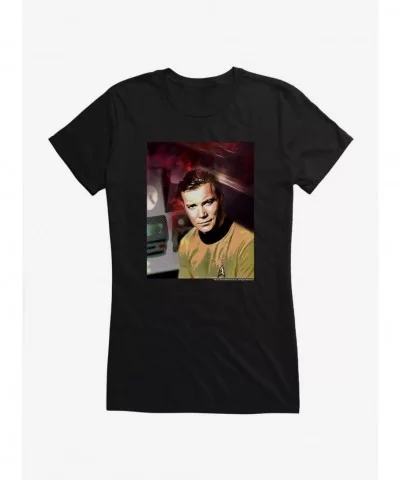 Exclusive Star Trek Kirk Colorized Girls T-Shirt $6.57 T-Shirts