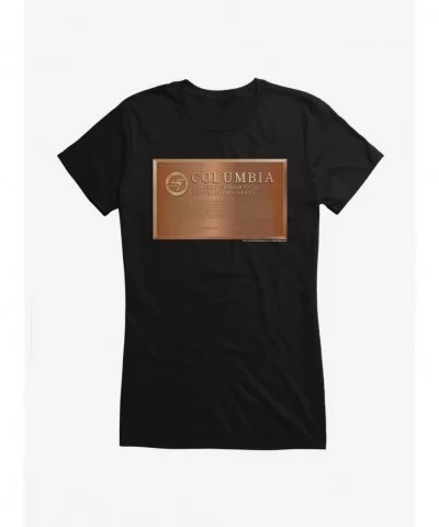 Discount Sale Star Trek Enterprise Columbia Plaque Girls T-Shirt $6.57 T-Shirts