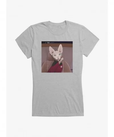 Absolute Discount Star Trek TNG Cats Stewart Girls T-Shirt $7.57 T-Shirts