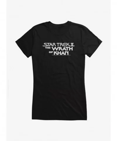 Bestselling Star Trek The Wrath Of Khan Title Girls T-Shirt $8.96 T-Shirts