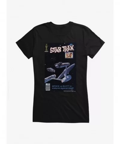 Limited-time Offer Star Trek The Original Series Spock Vs Slott Girls T-Shirt $8.76 T-Shirts