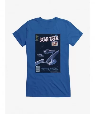 Limited-time Offer Star Trek The Original Series Spock Vs Slott Girls T-Shirt $8.76 T-Shirts